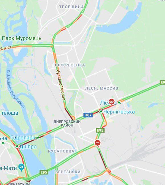 Київ скували затори: карта